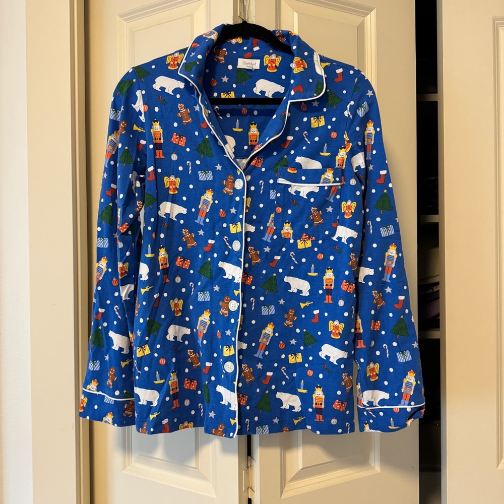 BedHead Traditional Christmas Blue Pajama Set XS - Picture 5 of 11